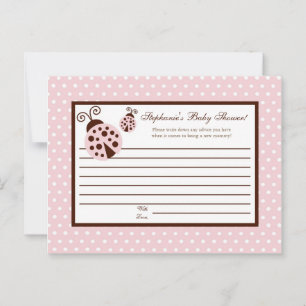 Carte de conseil écrite Pink Ladybug