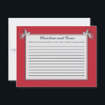 Carte de conseil écrite White Dove Red Blue BG Rib<br><div class="desc">Ces adorables Cartes de Conseils Écrits sont un complément parfait à tout Mariage. Il vous suffit de remettre ces cartes à vos invités, ainsi que des stylos Sharpie à pointe fine. Vos invités peuvent alors noter tous les conseils qu'ils ont pour la nouvelle mariée et mariée. Ils sont imprimés à...</div>