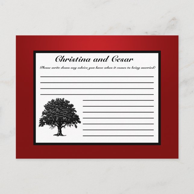 Carte de conseil écrite White Tree Red Black Strip (Devant)