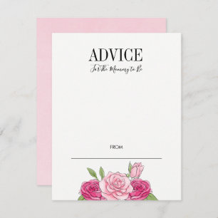 Carte de conseil en Baby shower Rose Pink Watercol