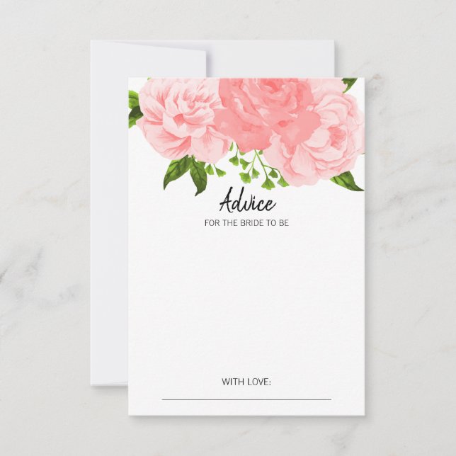 Carte de conseil en Fête des mariées florale Coral (Devant)