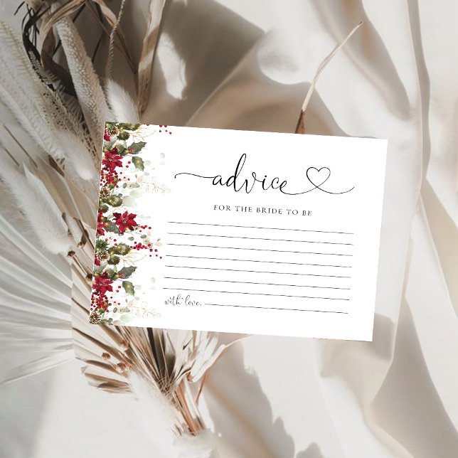 Carte de conseil en Fête des mariées Red Poinsetti (Créateur téléchargé)