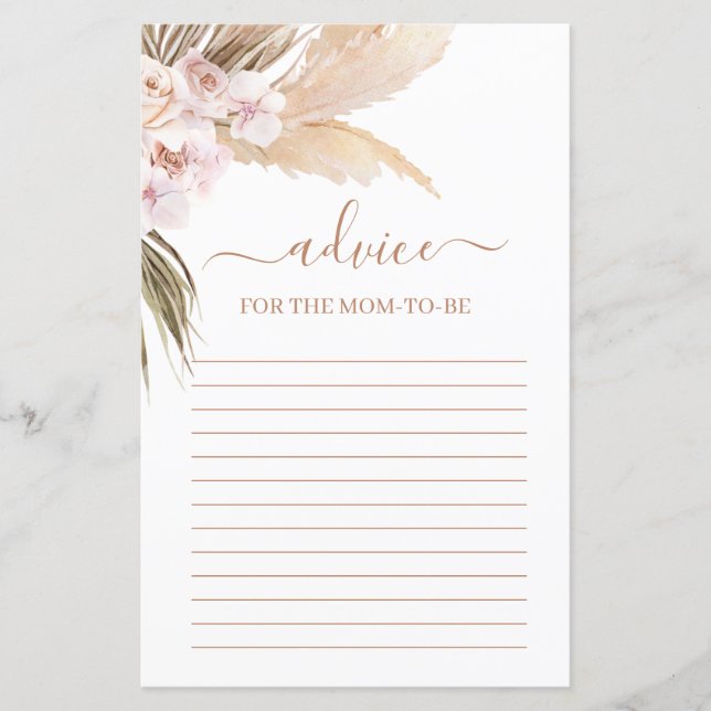 Carte de conseil en graminées Pampas (Devant)