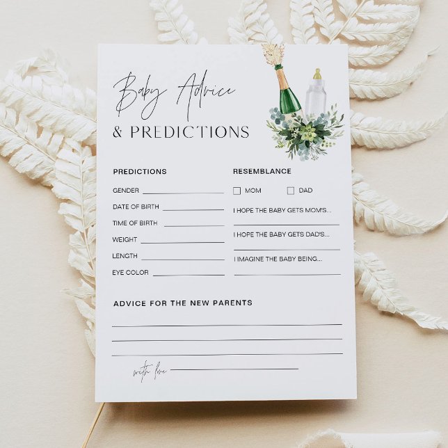 Carte de conseil et de prédictions de Baby shower  (Créateur téléchargé)