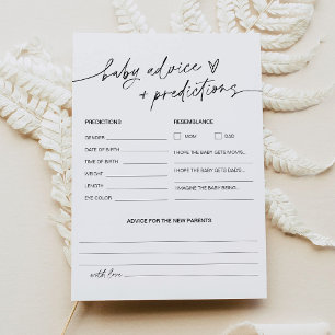 Carte de conseil et de prédictions du Baby shower 