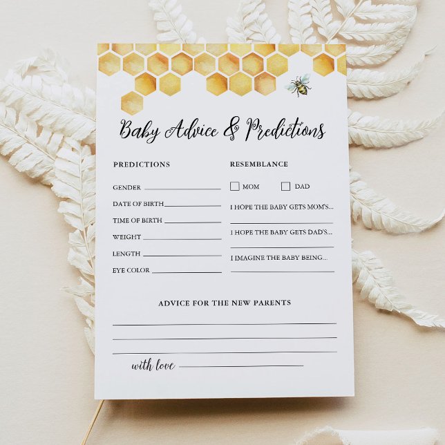 Carte de conseil et de prédictions du Baby shower  (Créateur téléchargé)