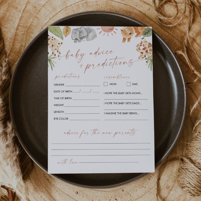 Carte de conseil et de prédictions du Baby shower  (Créateur téléchargé)