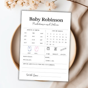 Carte de conseil et de prévision de Baby shower pe