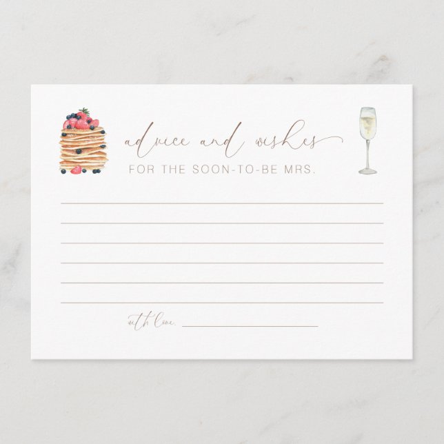 Carte de conseil et de souhaits Brunch et Bubbly (Devant)