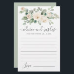 Carte de conseil et de souhaits de fleurs de rose<br><div class="desc">Une belle frise blanche rose fleurie surplombe cette carte de Conseils et Voeux. Si vous avez besoin d'autres produits correspondants s'il vous plaît m'envoyer un message.</div>