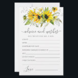 Carte de conseil et de souhaits de fleurs de tourn<br><div class="desc">Une belle bordure fleurie de tournesol jaune surplombe cette carte de Conseils et Voeux.</div>