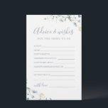 Carte de conseil et de souhaits du Fleur sauvage b<br><div class="desc">Ces cartes de conseil et de souhaits sont doux-pâtés pour la mariée et le couple, dispose d'élégante délicate fleur sauvage d'aquarelle et élégant script moderne, palettes pastel de jaune doux, blanc cassé, vert sauge, bleu poussiéreux, et verdure botanique, simple et romantique. idéal pour la fête de campagne rustique, douche de...</div>