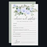 Carte de conseil et de souhaits Floral Rose bleu<br><div class="desc">Une belle bordure florale rose pastel bleu poussiéreux vient compléter cette carte de Conseils et Voeux. Si vous avez besoin d'autres produits correspondants s'il vous plaît m'envoyer un message.</div>