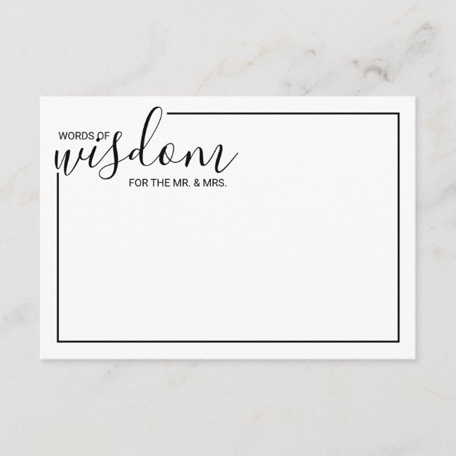 Carte de conseil et de souhaits Mariage de script  (Devant)