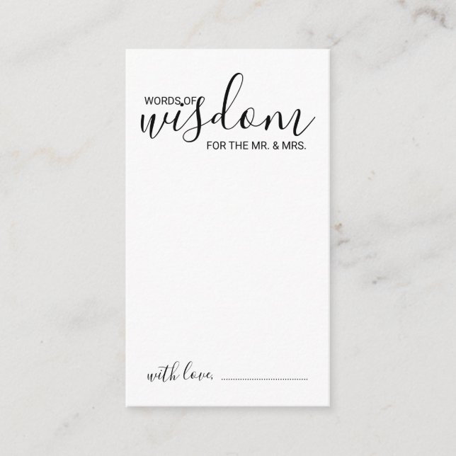 Carte de conseil et de souhaits Mariage de script  (Devant)