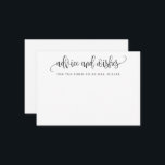 Carte de conseil et de souhaits minimaliste en cal<br><div class="desc">Utilisez cette carte de voeux moderne à votre fête pour que les invités laissent une note personnelle à l'invité d'honneur. Ajoutez vos informations sur le formulaire modèle. Le menu d'édition avancée vous permet de modifier les couleurs et les polices.</div>