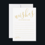 Carte de conseil et de souhaits pour Mariage de sc<br><div class="desc">Ajoutez une touche personnelle à votre mariage grâce à un conseil et une carte de souhaits de mariage de script moderne. Cette carte de conseil comprend le titre en or de style de police de calligraphie moderne et les détails en or de style de police sans serif moderne sur arrière...</div>