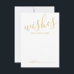 Carte de conseil et de souhaits pour Mariage de sc<br><div class="desc">Ajoutez une touche personnelle à votre mariage grâce à un conseil et une carte de souhaits de mariage de script moderne. Cette carte de conseil comprend le titre en or de style de police de calligraphie moderne et les détails en or de style de police sans serif moderne sur arrière...</div>