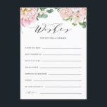Carte de conseil et de souhaits pour Mariage Roses<br><div class="desc">Donnez des conseils et des voeux aux jeunes mariés avec ces jolies cartes de souhaits mariages florales. Il présente des illustrations de couleurs de watecolor de roses de jardin, d'hydrangées et de bouquets d'eucalyptus avec un script élégant. Personnalisez en ajoutant des noms et d'autres détails. Ces cartes de conseils florales...</div>