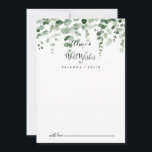 Carte de conseil Eucalyptus Mariage<br><div class="desc">Cette carte de conseil pour les mariages eucalyptus est parfaite pour un mariage simple. L'aménagement comprend des branches et des feuilles d'eucalyptus botaniques élégants dessinés à la main dans des aquarelles. Ces cartes sont parfaites pour un mariage, une douche nuptiale, un baby shower, une fête de remise de diplômes et...</div>