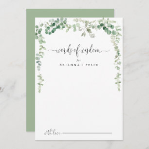 Carte de conseil Eucalyptus Mariage Mots de sagess