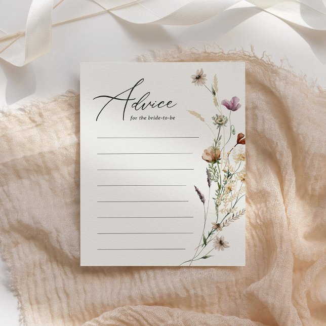 Carte de conseil Fête des mariées fleur sauvage (Créateur téléchargé)