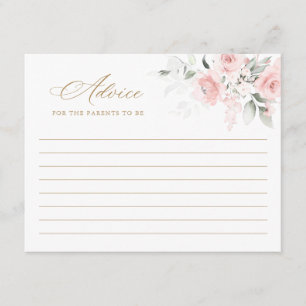 Carte de conseil Floral Blush Pink Gold Baby showe