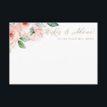 Carte de conseil florale rose et or<br><div class="desc">Cette belle carte fleurie présente des fleurs d'aquarelle et votre texte personnalisé. Utilisez le modèle pour remplir vos informations. La fonction "Personnaliser plus loin" permet de modifier la police (taille,  style,  couleur),  d'ajouter des lignes de texte,  de modifier la disposition et d'ajouter du texte à l'arrière.</div>