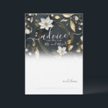 Carte de conseil Mariage Black White Gold Floral<br><div class="desc">Carte de conseil de mariage moderne Vintage élégant Modèle - Elegant Black White et Gold Floral Wreath. Ces Designs Peuvent Être Personnalisés Pour Votre Occasion Spéciale Et Seraient Parfaits Pour Votre Mariage,  Fête des mariées,  Partie D'Engagement,  Fête D'Anniversaire Et Beaucoup D'Autres Occasions Spéciales.</div>