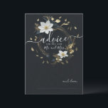 Carte de conseil Mariage Black White Gold Floral<br><div class="desc">Carte de conseil de mariage moderne Vintage élégant Modèle - Elegant Black White et Gold Floral Wreath. Ces Designs Peuvent Être Personnalisés Pour Votre Occasion Spéciale Et Seraient Parfaits Pour Votre Mariage,  Fête des mariées,  Partie D'Engagement,  Fête D'Anniversaire Et Beaucoup D'Autres Occasions Spéciales.</div>