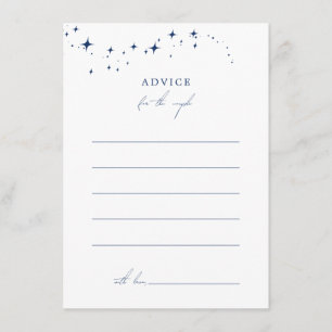 Carte de conseil Mariage blanc élégant céleste