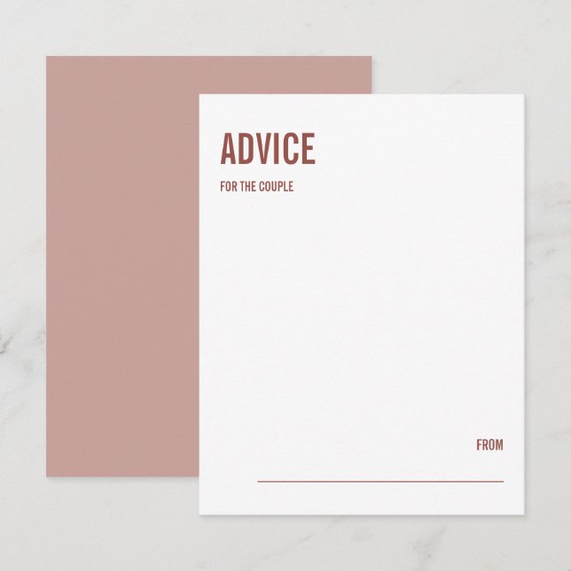 Carte de conseil Mariage Boho Typographie simple (Devant / Derrière)