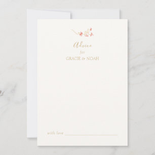 Carte de conseil Mariage chic floral ivoire