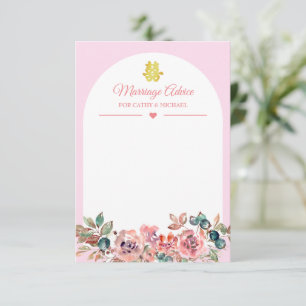 Carte de conseil mariage chinois rose blanc