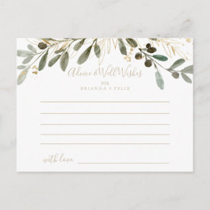 Carte de conseil Mariage de automne Gold Green