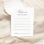 Carte de conseil Mariage de script moderne blanc<br><div class="desc">Voici notre design de carte conseil Mariage de script moderne blanc, où le minimalisme moderne rencontre l'art de la calligraphie. Cette esthétique soignée apporte un air de sophistication à votre journée spéciale - avec une touche de boho, charme décontracté. La combinaison d'une simple typographie avec une police de script élégante...</div>