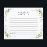 Carte de conseil Mariage Earthy Greenery<br><div class="desc">Cette belle et délicate aquarelle verte orne cette carte de conseil simple et élégante. Cela fait partie de ma collection "Earth Greenery".</div>