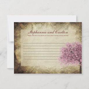 Carte de conseil Mariage en arbre rose