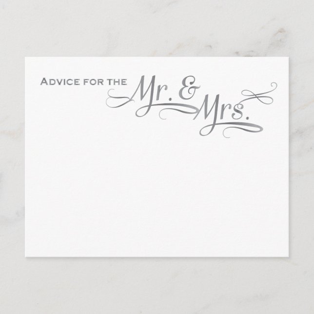 Carte de conseil mariage en argent (Devant)