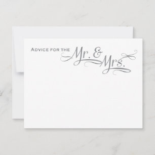 Carte de conseil mariage en argent