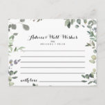 Carte de conseil Mariage Eucalyptus Foliage<br><div class="desc">Cette carte de conseil mariage pour le feuillage d'eucalyptus est parfaite pour un mariage moderne. L'aménagement comprend une aquarelle botanique, dessinée à la main, d'élégants eucalyptus, d'une beauté naturelle inspirante. Ces cartes sont parfaites pour un mariage, une douche nuptiale, un baby shower, une fête de remise de diplômes et plus...</div>