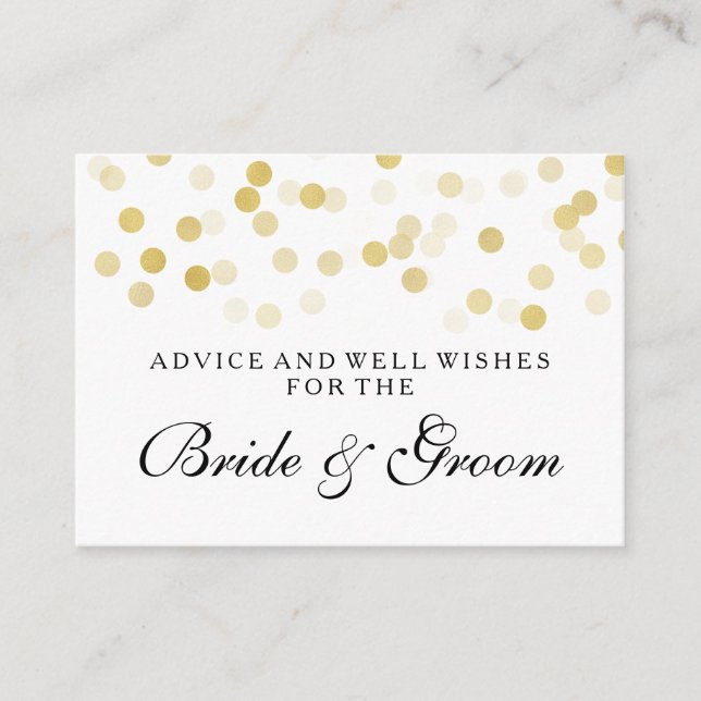 Carte de conseil mariage Faux Gold Foil Parties sc (Devant)