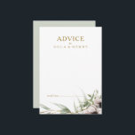 Carte de conseil Mariage géométrique Eucalyptus Go<br><div class="desc">Cette carte de conseil aux mariages géométriques en or d'eucalyptus est parfaite pour votre mariage boho élégant. Il est conçu avec de simples fleurs d'anémones bohémiennes blanches et violettes, des feuilles de sauge à l'aquarelle simpliste et des cadres d'hiver modernes en feuille d'or. Avec son mélange de fleurs blanches et...</div>
