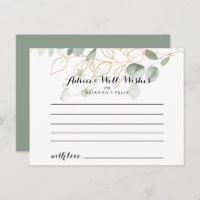 Carte de conseil Mariage Gold Green Foligraphy