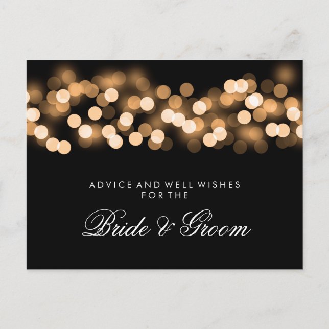 Carte de conseil mariage Gold Hollywood Glam (Devant)
