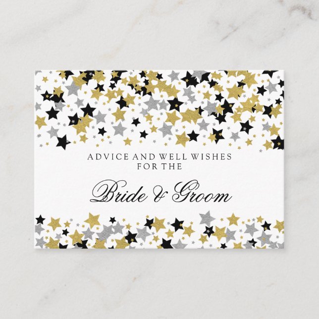 Carte de conseil mariage Gold Parties scintillant  (Devant)