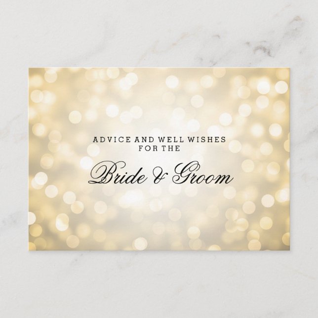 Carte de conseil mariage Gold Parties scintillant  (Devant)