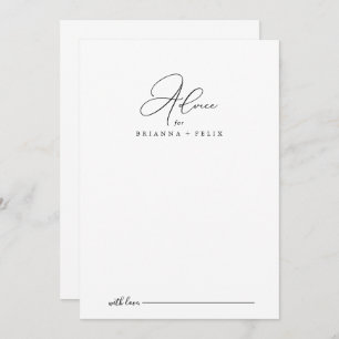 Carte de conseil Mariage minimaliste chic classiqu