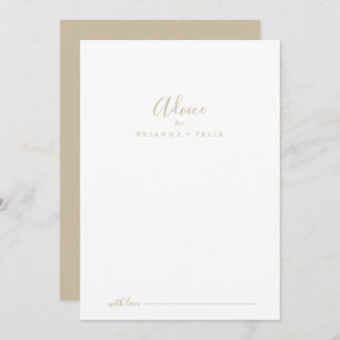 Carte de conseil Mariage minimaliste Gold