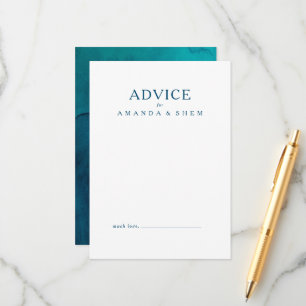 Carte de conseil Mariage Moody Ocean Watercolor